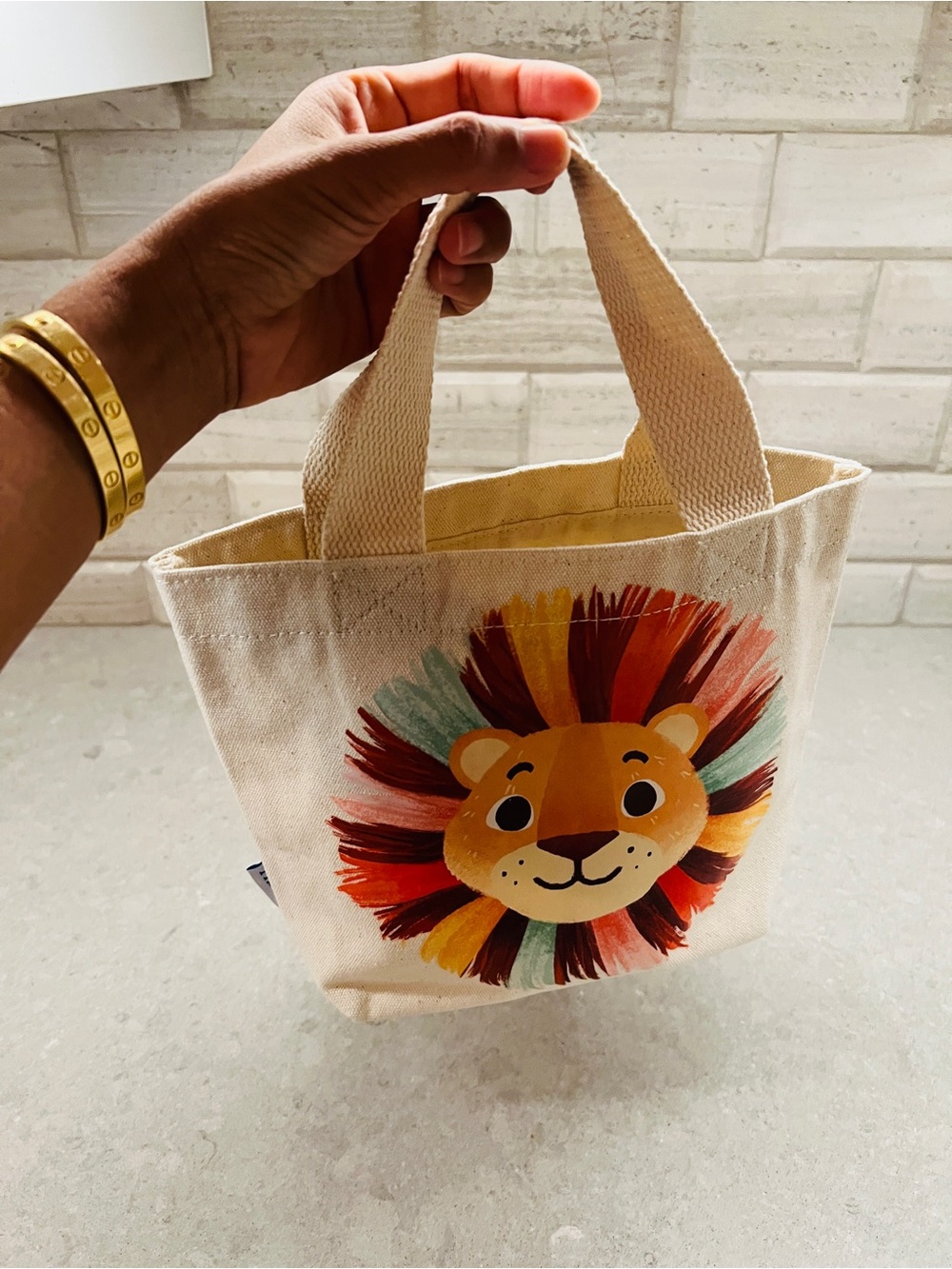 The Ritz Carlton - Canvas Kids Tote Bag with Colorful Lion Face and more